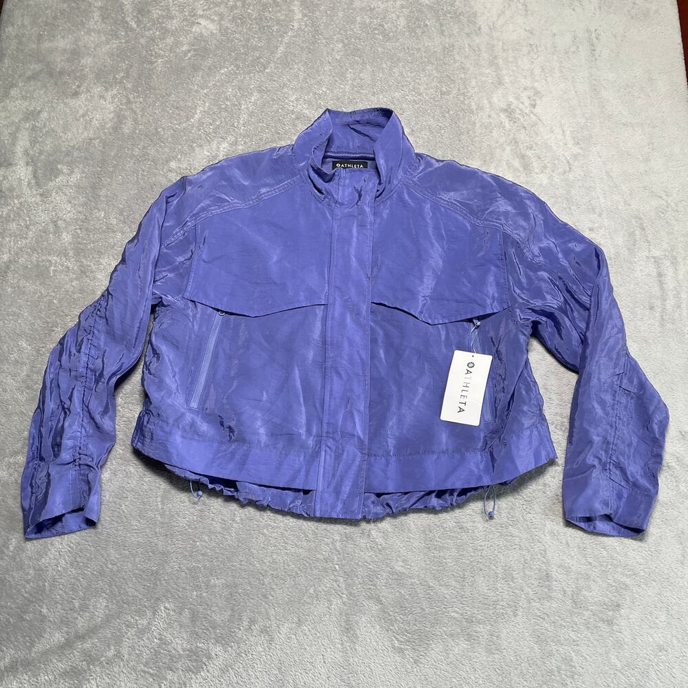 Athleta Arrival Jacket Large Purple Athleisure Windbreaker Activewear Travel